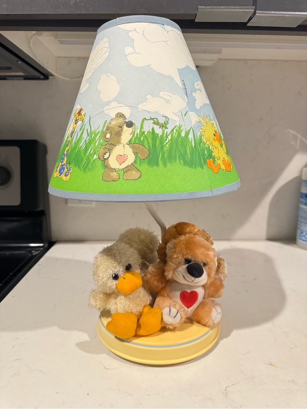Vintage 90s Little Suzy's Zoo Nursery Lamp Kids Room Decor Animals Nursery